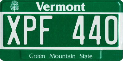 VT license plate XPF440