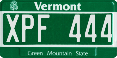 VT license plate XPF444