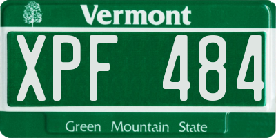 VT license plate XPF484