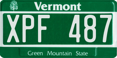 VT license plate XPF487