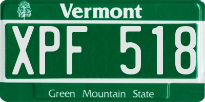 VT license plate XPF518