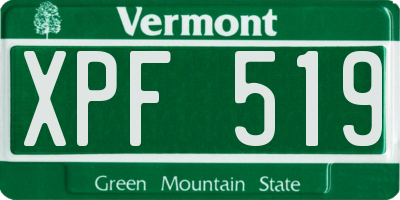 VT license plate XPF519