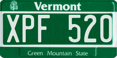 VT license plate XPF520