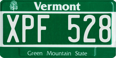 VT license plate XPF528