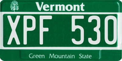 VT license plate XPF530