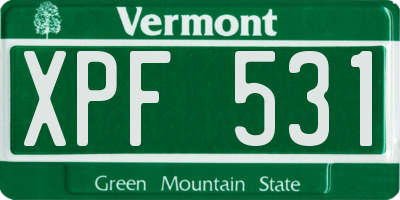 VT license plate XPF531