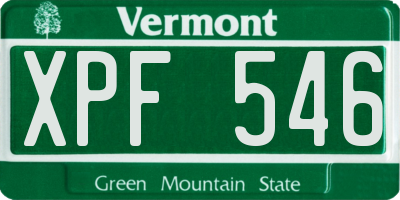 VT license plate XPF546