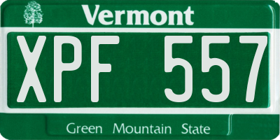 VT license plate XPF557