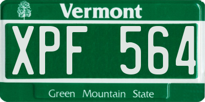 VT license plate XPF564
