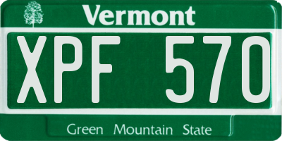 VT license plate XPF570