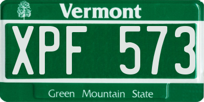 VT license plate XPF573