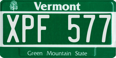 VT license plate XPF577