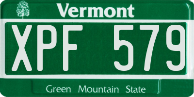 VT license plate XPF579