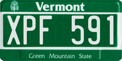 VT license plate XPF591