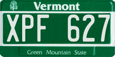 VT license plate XPF627