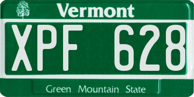 VT license plate XPF628