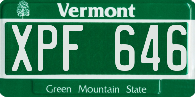 VT license plate XPF646