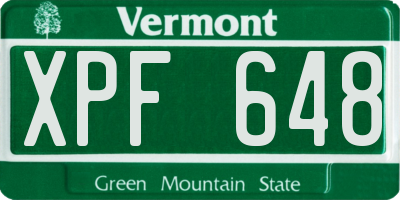 VT license plate XPF648