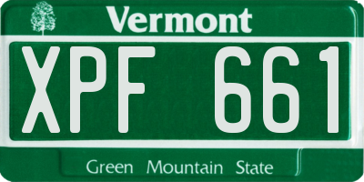 VT license plate XPF661