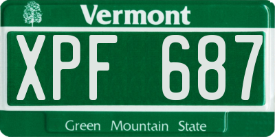 VT license plate XPF687
