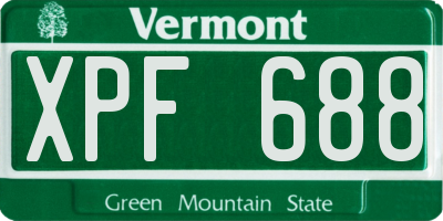 VT license plate XPF688