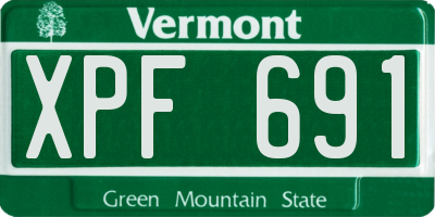 VT license plate XPF691