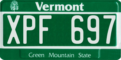 VT license plate XPF697