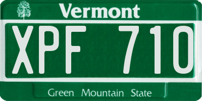 VT license plate XPF710