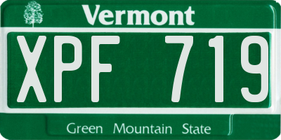 VT license plate XPF719