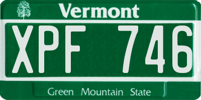 VT license plate XPF746