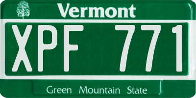 VT license plate XPF771