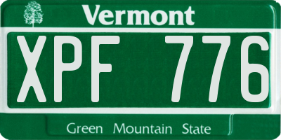 VT license plate XPF776