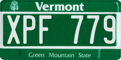 VT license plate XPF779