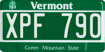 VT license plate XPF790