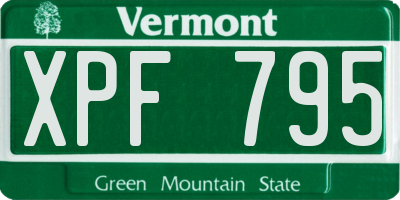 VT license plate XPF795