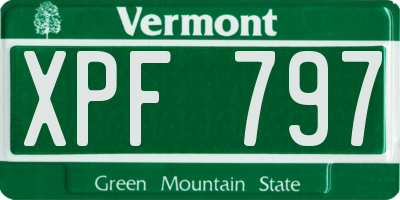 VT license plate XPF797
