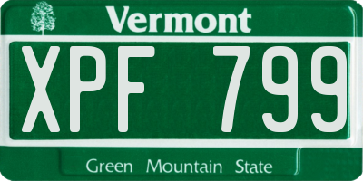 VT license plate XPF799