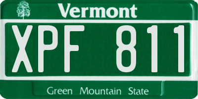 VT license plate XPF811