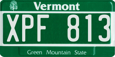 VT license plate XPF813