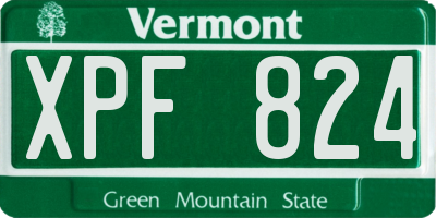 VT license plate XPF824