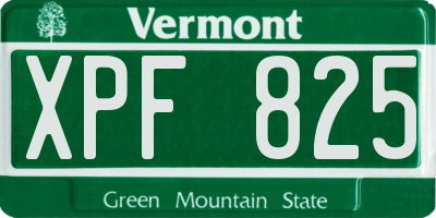 VT license plate XPF825