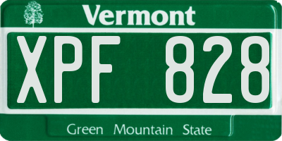 VT license plate XPF828