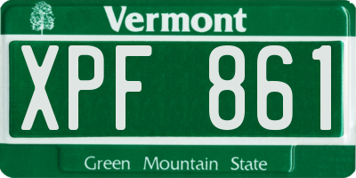 VT license plate XPF861