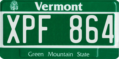VT license plate XPF864