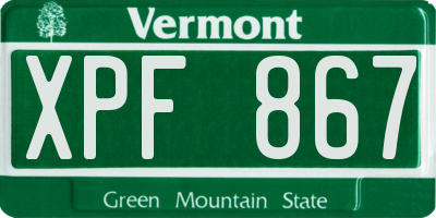 VT license plate XPF867