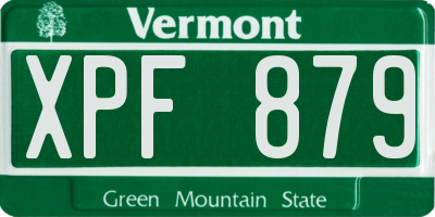 VT license plate XPF879