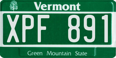VT license plate XPF891