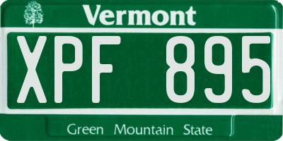 VT license plate XPF895