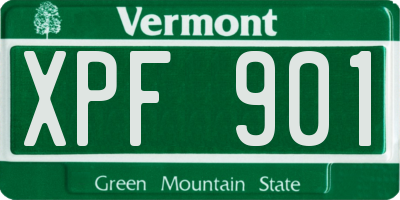 VT license plate XPF901
