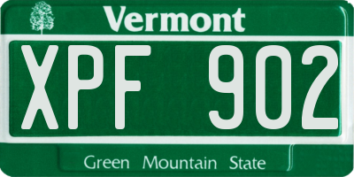VT license plate XPF902